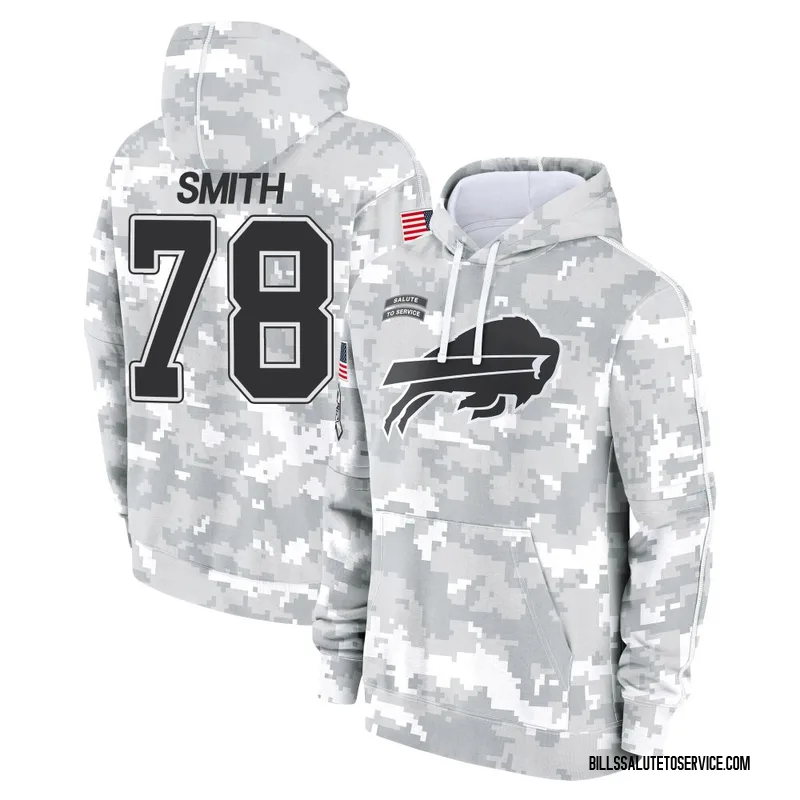 Men's Bruce Smith Buffalo Bills Camo Arctic 2024 Salute to Service Club Fleece Pullover Hoodie