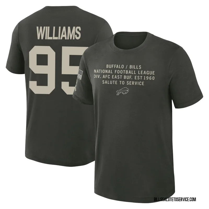 Men's Kyle Williams Buffalo Bills Green Dark/ 2025 Salute to Service Sideline Slub T-Shirt