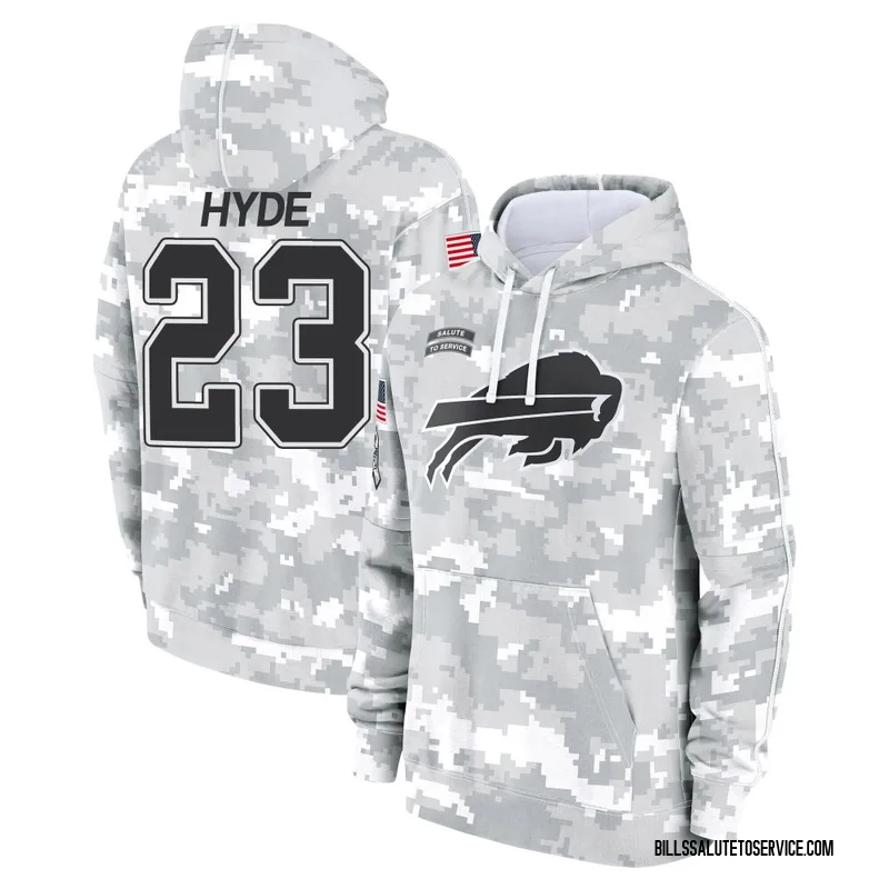 Men's Micah Hyde Buffalo Bills Camo Arctic 2024 Salute to Service Club Fleece Pullover Hoodie