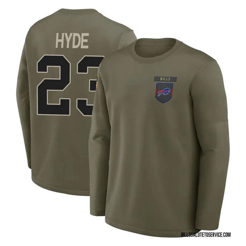 Men's Micah Hyde Buffalo Bills Olive 2025 Salute to Service Sideline Coaches Long Sleeve T-Shirt