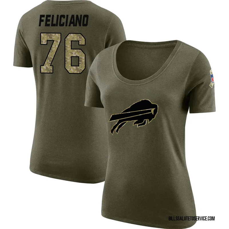 Women's Jon Feliciano Buffalo Bills Legend Olive Salute to Service Scoop Neck T-Shirt