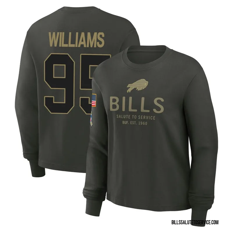 Women's Kyle Williams Buffalo Bills Green Dark/ 2025 Salute to Service Sideline Long Sleeve T-Shirt