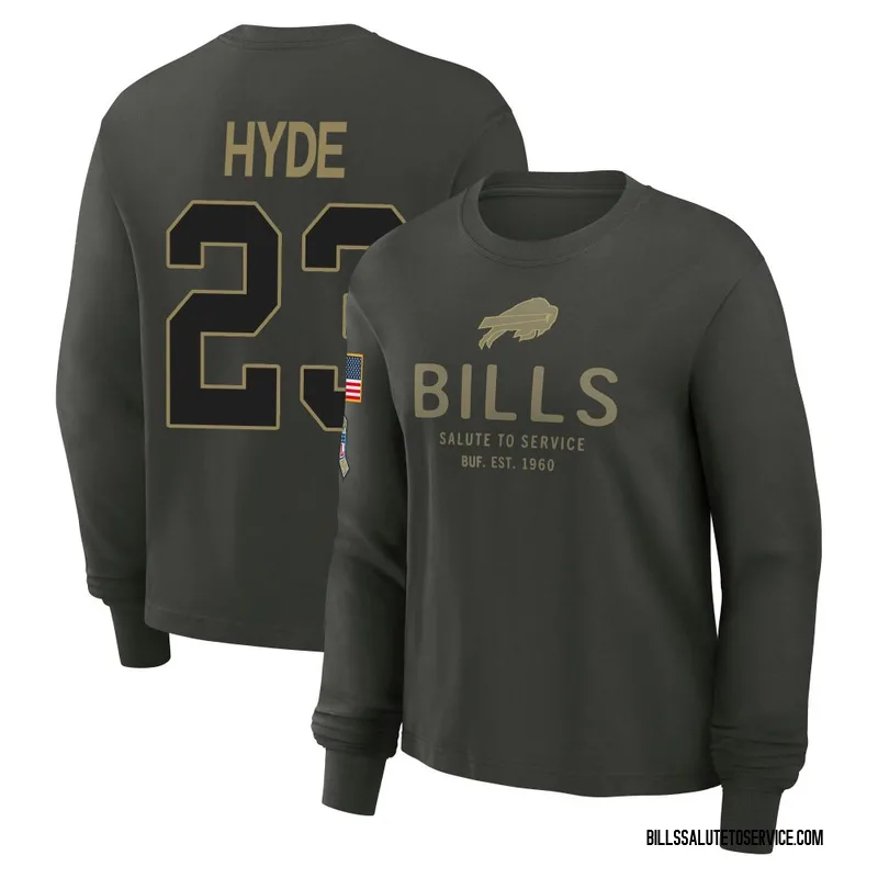 Women's Micah Hyde Buffalo Bills Green Dark/ 2025 Salute to Service Sideline Long Sleeve T-Shirt