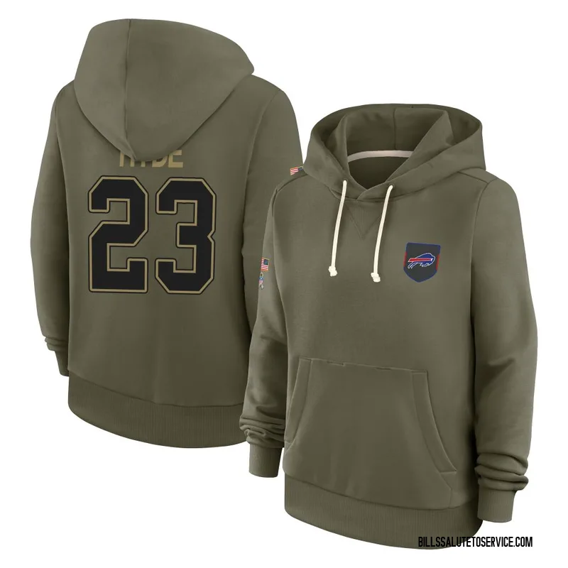 Women's Micah Hyde Buffalo Bills Olive 2025 Salute to Service Hoodie