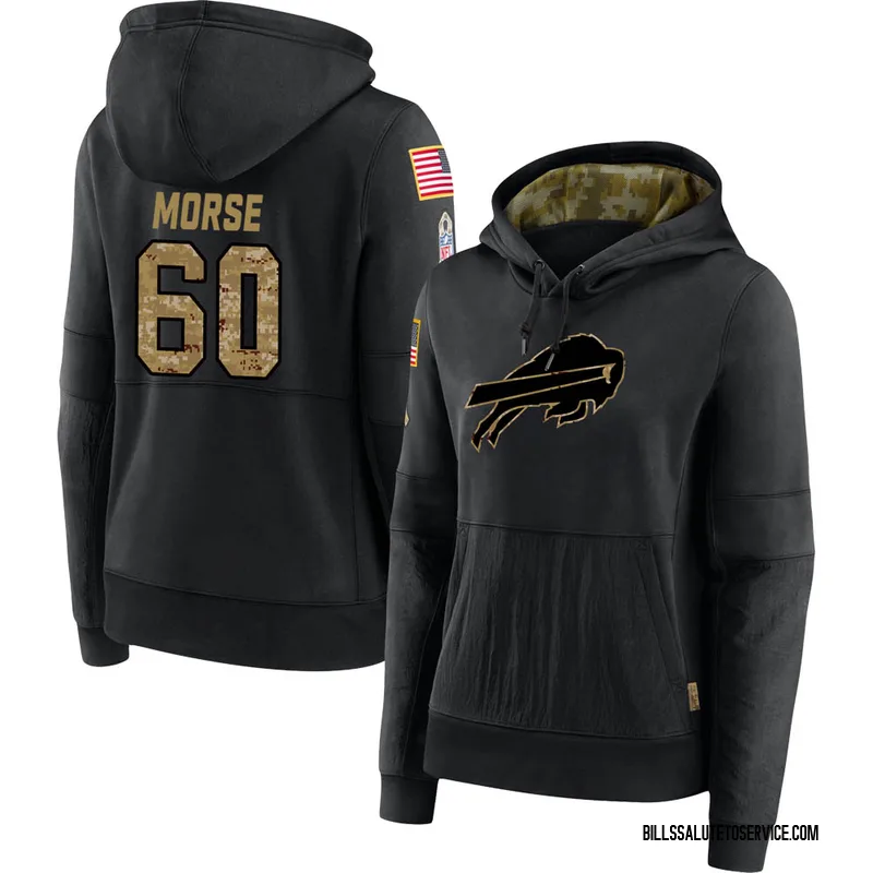 Women's Mitch Morse Buffalo Bills Black 2020 Salute to Service Sideline Performance Pullover Hoodie