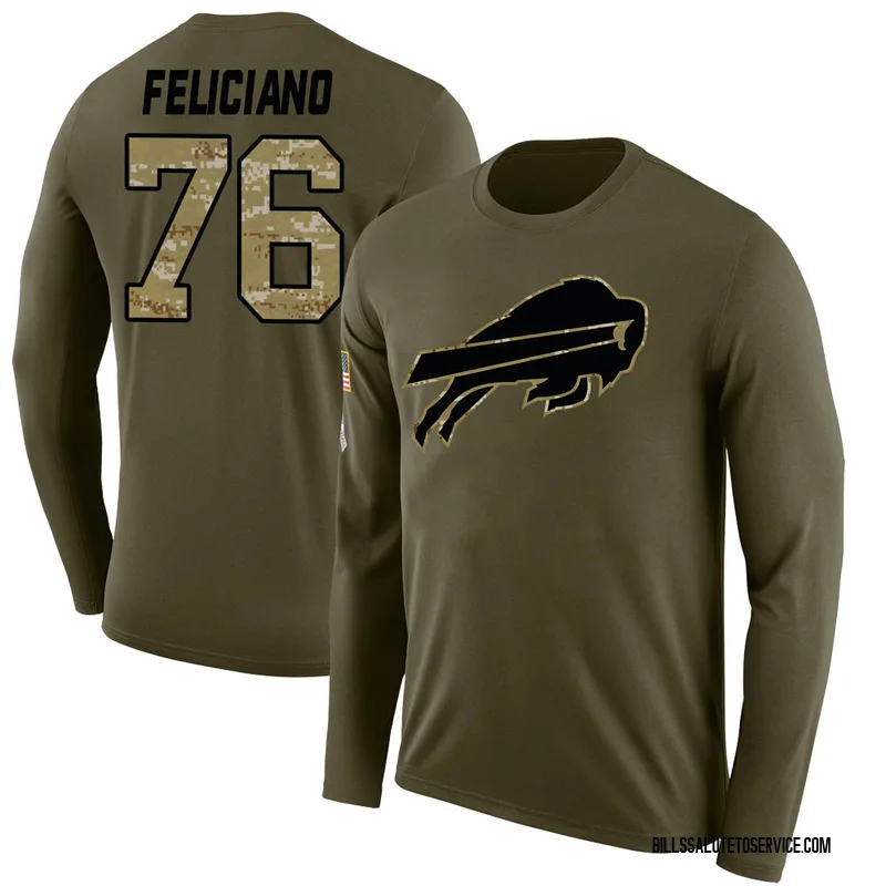 Youth Jon Feliciano Buffalo Bills Legend Olive Salute to Service Sideline Long Sleeve T-Shirt