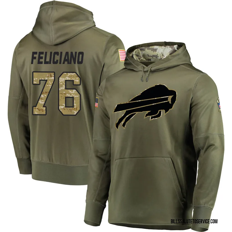 Youth Jon Feliciano Buffalo Bills Olive Salute to Service Pullover Hoodie