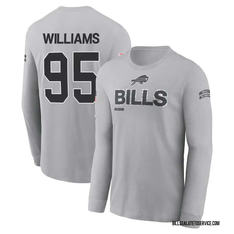 Youth Kyle Williams Buffalo Bills Gray 2024 Salute to Service Long Sleeve T-Shirt