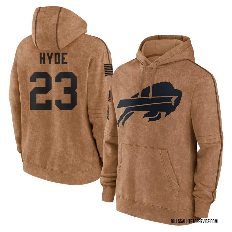 Youth Micah Hyde Buffalo Bills Brown 2023 Salute To Service Club Pullover Hoodie