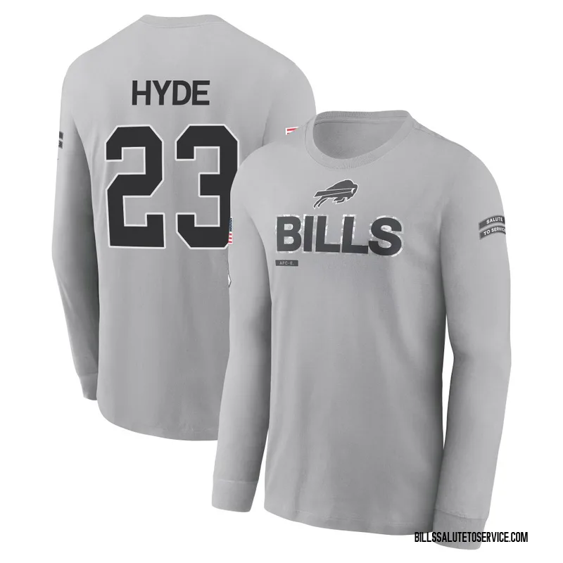Youth Micah Hyde Buffalo Bills Gray 2024 Salute to Service Long Sleeve T-Shirt
